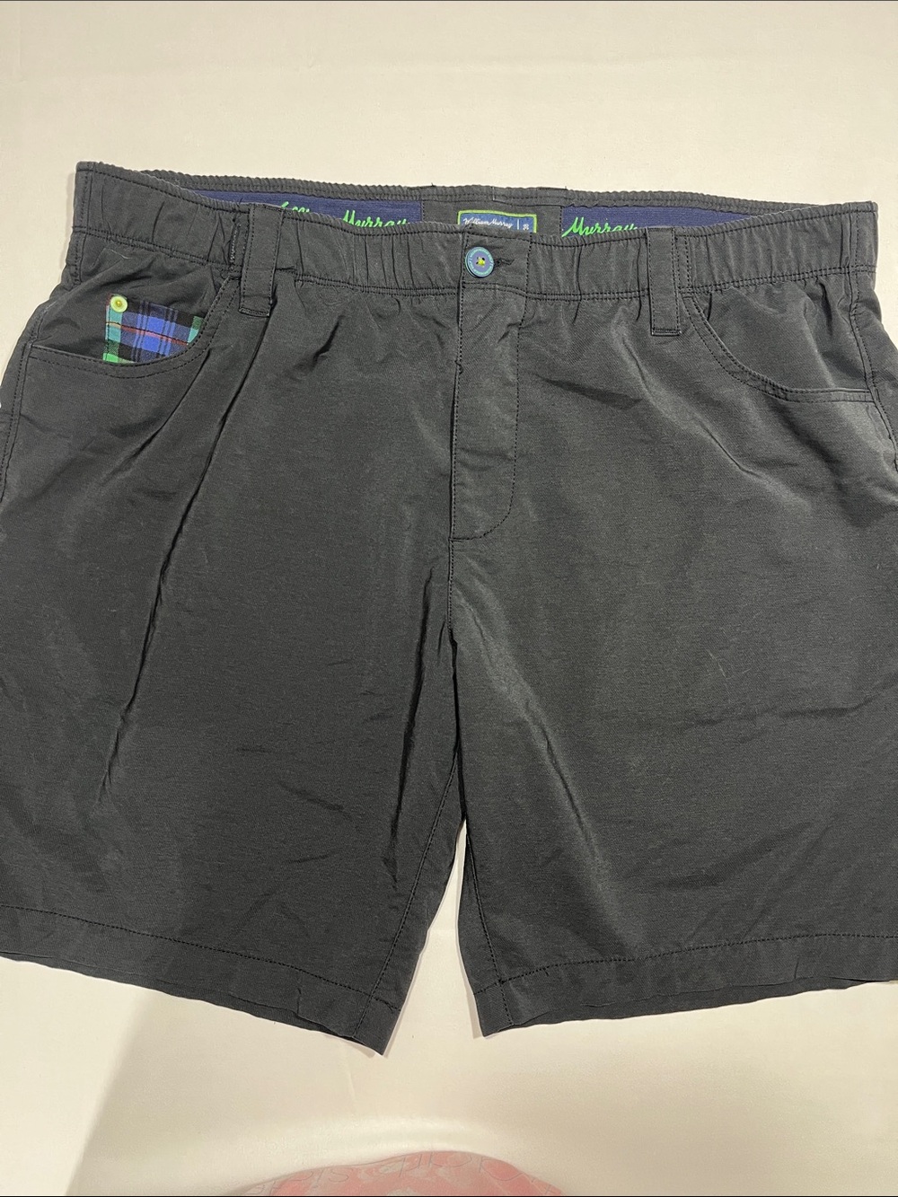 William Murray Straight Fit Black Chino Golf Shorts Men’s 38‎ Performance